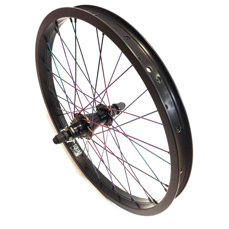 REAR BMX CUSTOM WHEEL UNITED x RANT SPOKES OIL SLICK Bros Bike Store